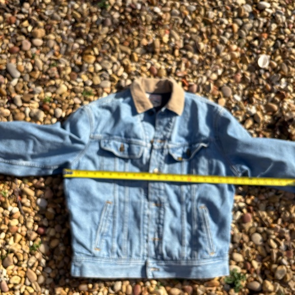 Vintage Lee Storm Rider Men’s Size M Denim Trucker Jacket Corduroy Collar Lined - Picture 8 of 10